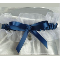 2016 Hotsale nuptiale jambe jarretier avec fleur quelque chose Blue Ribbon Bow mariage Jarretière